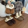 Retro Velvet Small Potato Women's New Autumn and Winter One-pedal Snow Boots Lazy Fluffy Cotton Shoes