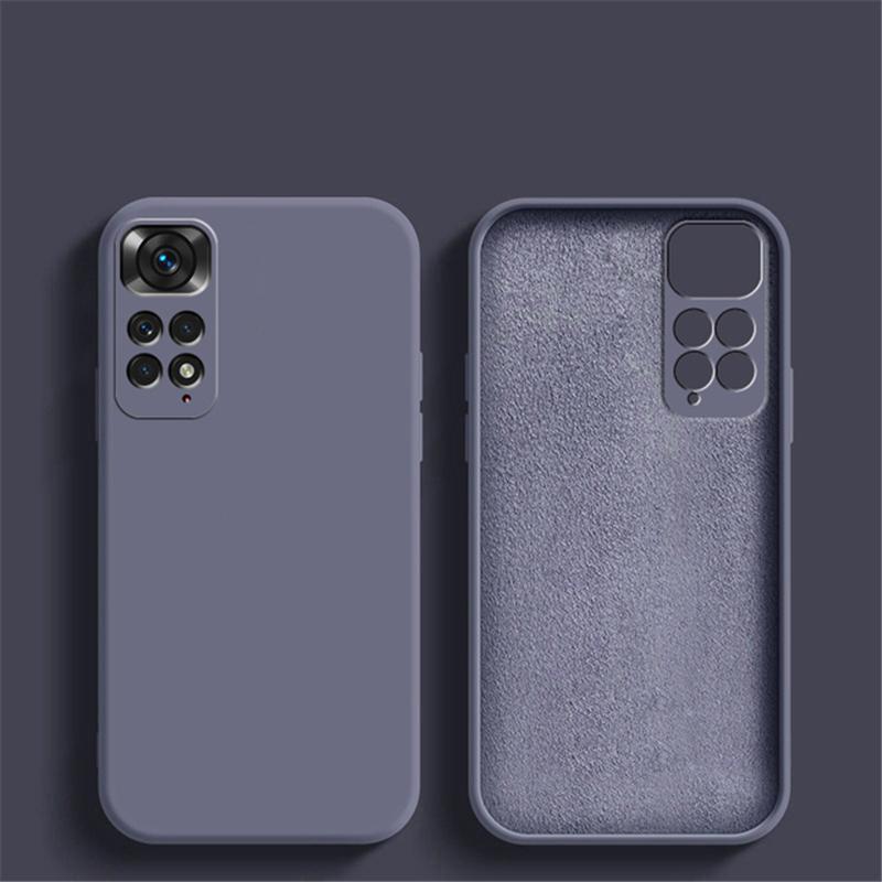 Original Liquid Silicone Phone Case For Xiaomi Redmi Note 12 11 10 Pro 11S 10S A1 10C 10A Poco X4 X3 NFC M5 M4 M3 Pro 4G 5G Shockproof Square Cover