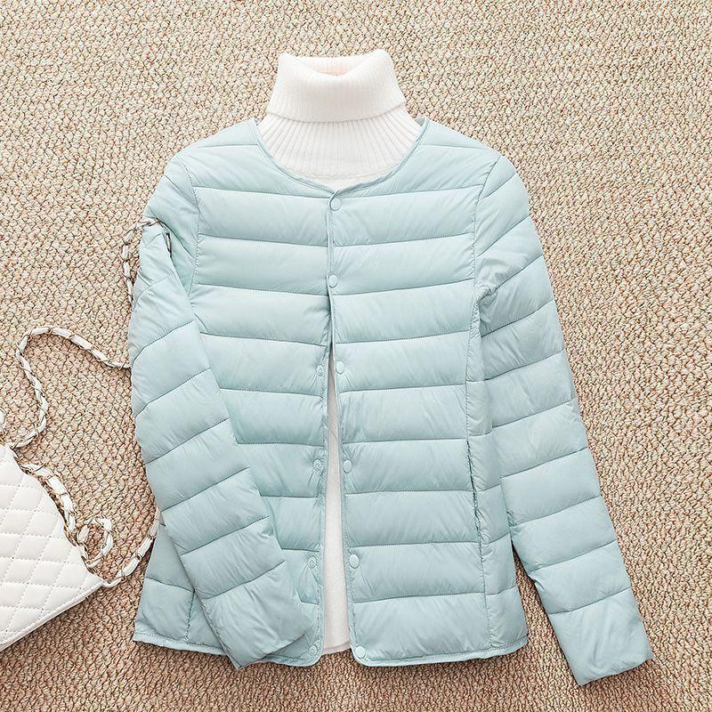 Order A Size Up Winter Women's Down Jacket Ultra Light Coat Short Autumn Slim Short Wear A Base Large Size Jacket