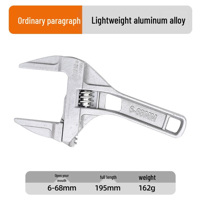 Han Axe Extra-Large Adjustable Wrench: 6 & 8-Inch, Short Handle, Ultra-Thin Design