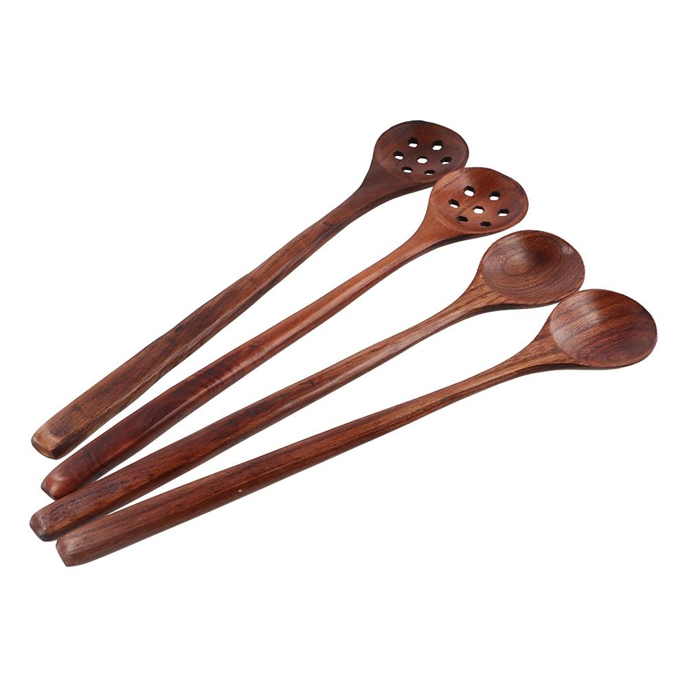 Durable Solid Wood Sauce Scoop for Kitchen Cooking Utensil Colander Tableware Soup Spoon Stir Spoon