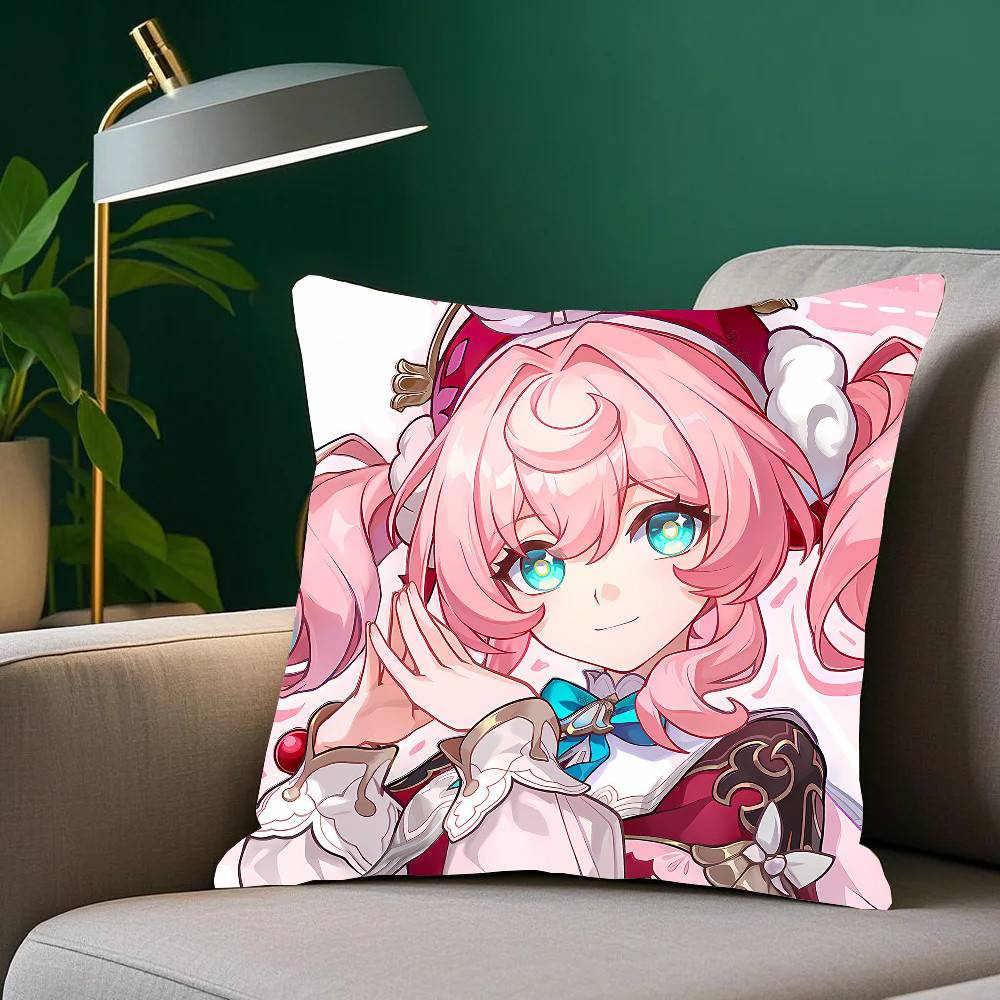 

Hyacine Animated Game Honkai Star Rail Pillow Case Sofa Cushion Cover Room Home Decoration 12x12Inch