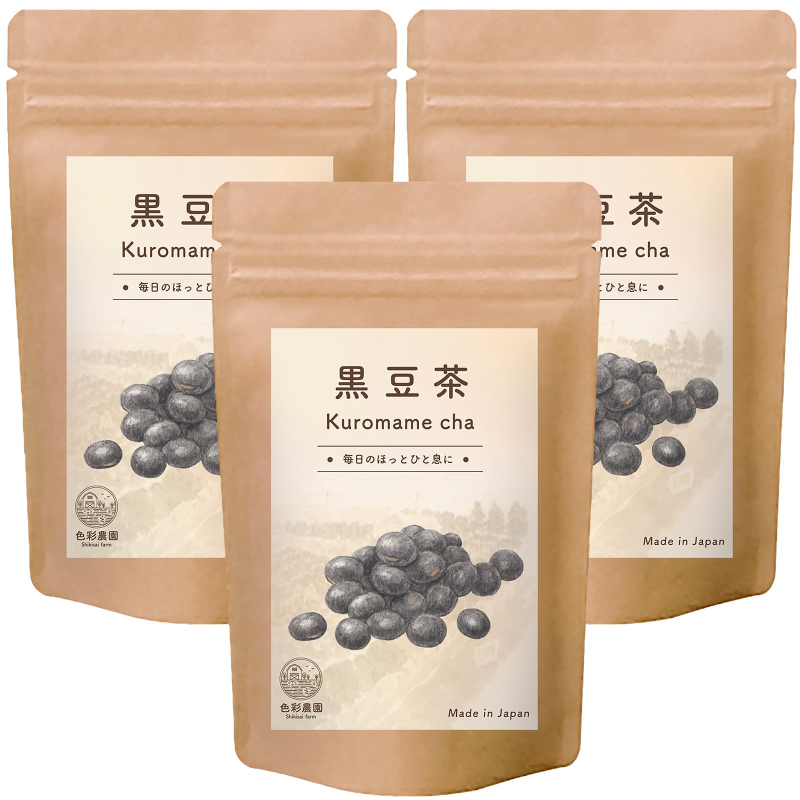 

Чай из японских черных бобов Shikisai Farm, 4 г x 50 чайных пакетиков, 3 чайных пакетика, без кофеина