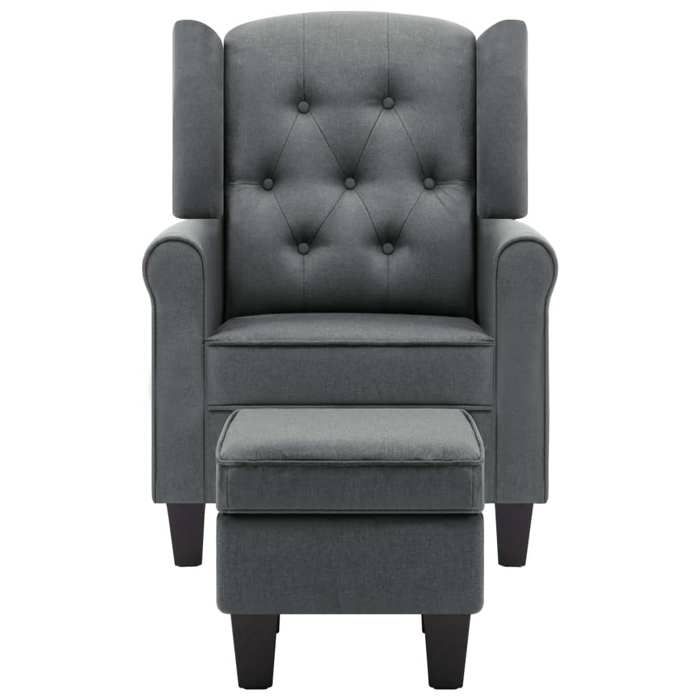 VidaXL Fauteuil avec repose-pied Gris clair Tissu