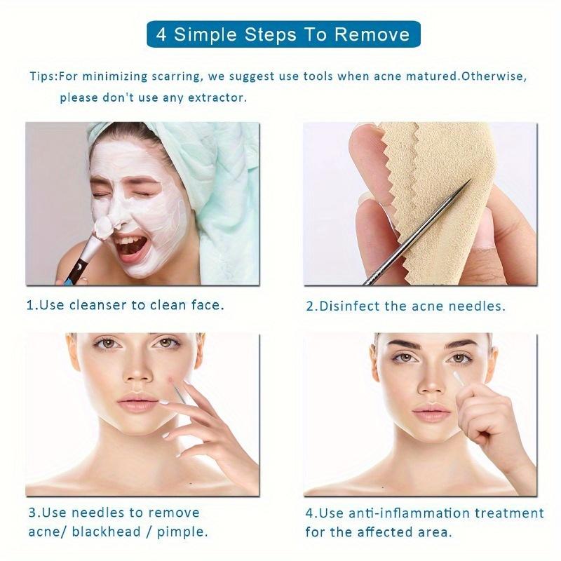 Acne Needle Set Blackhead Removal Tool Acne Extractor Acne Removal Set, Acne Nose Face Tool with Box for Blemishes