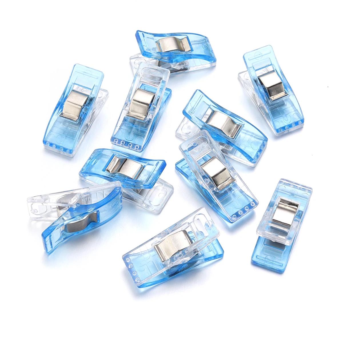 

10/20 шт. Зажимы для одежды Многоцелевые швейные зажимы Разноцветные булавки для одежды Позиционирование Пэчворк Вязальные зажимы Швейные инструменты Sewing clip - blue,1PC