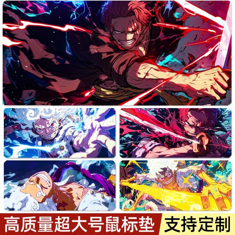 Japanese Anime ONE PIECE Leather Mouse Pad Oversized Boys Animation E-sports Game Keyboard Pad Monkey D. Luffy Computer Desk Pad Non-slip Mouse Pad