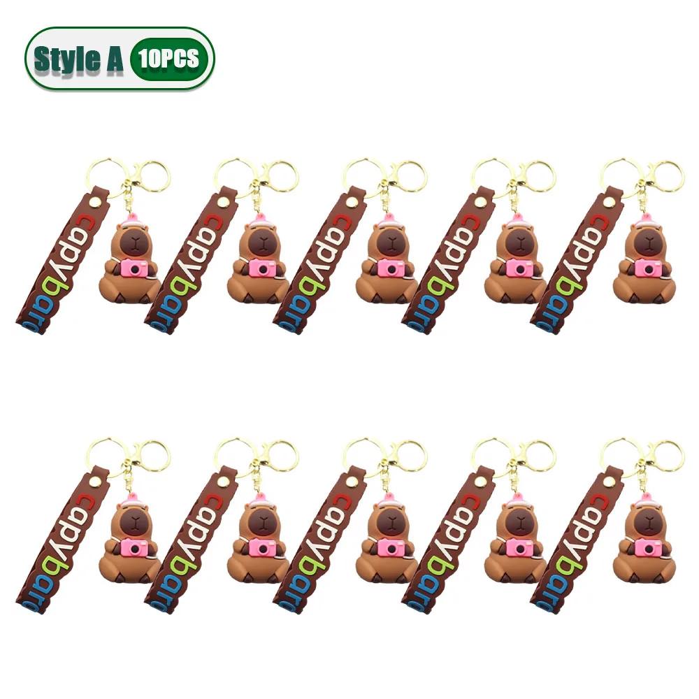 1-20 STÜCKE Niedlicher Capybara Schlüsselanhänger Mode Taschenanhänger Niedliches Tier Schlüsselanhänger Zubehör für Mädchen Kinder Rucksack Dekoration Geschenkidee