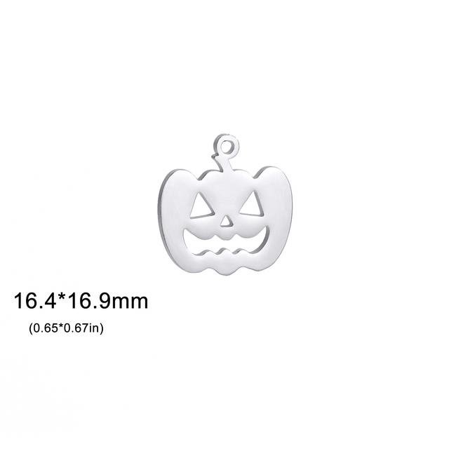 

Teamer 5pcs Halloween Stainless Steel Pendant Charm Pumpkin Ghost Bat DIY Handmade Necklace Earring Keychain Pendant Accessories