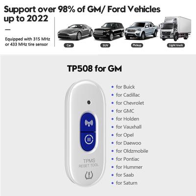 Instrument Reînvățare TPMS pentru Senzor Anvelopă GM Instrument Resetare TPMS TP508 Instrument Activare Senzor Monitorizare Presiune Anvelope
