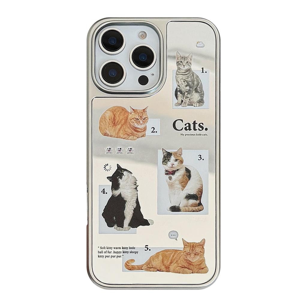 Cats Are Suitable for Daily 16promax Mobile Phone Case Iphone14 Mirror Apple 15 Silver Plating 13 Niche Premium