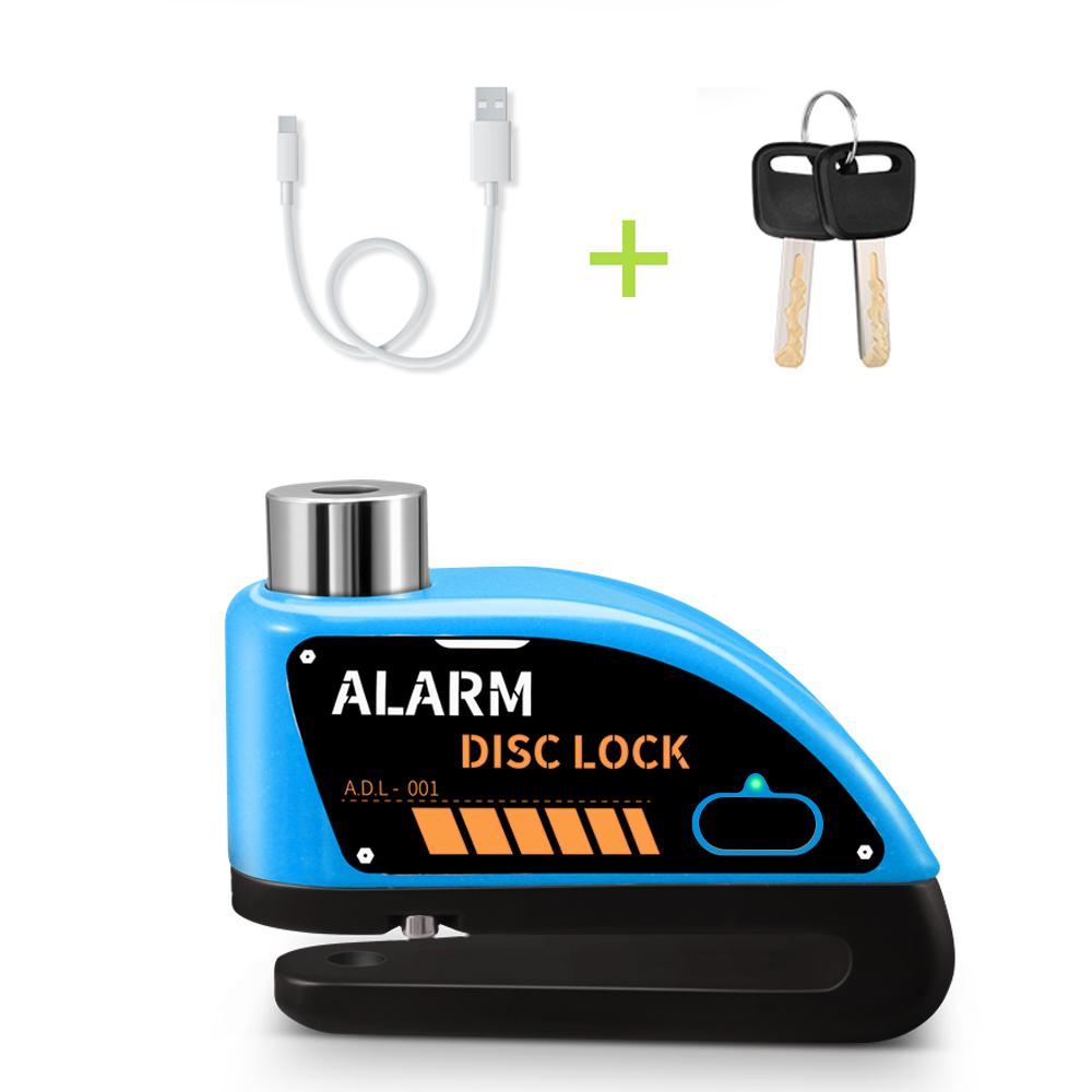 New Bike Motorcycle Alarm Disc Brake Lock 120dB Rechargeable Bicycle Moto Anti theft Alarm System Motorbike Accessories