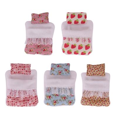 Soft Fabric Doll Accessories Sleeping Bag Pillow Set For 17cm Plush Figure Doll Display Accessories for Collector