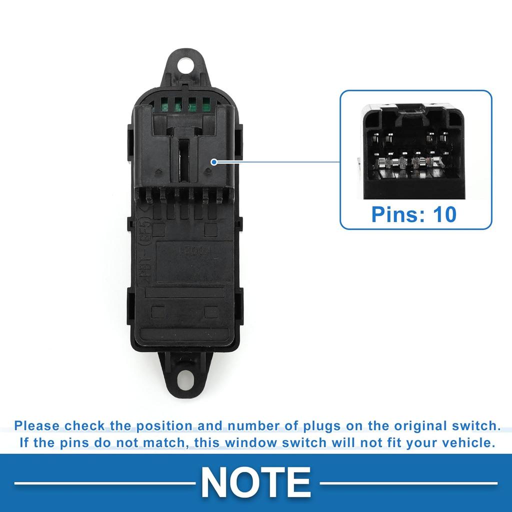 Power Window Switch No.GV2S66370A Front Right Passenger Side Window Control Switch for Mazda 6 2005-2015 Black