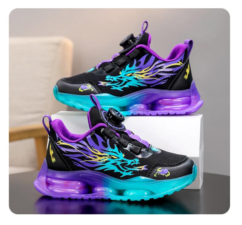 Breathable Mesh Children's Sports Shoes, Mid-to-large Kids' Rotating Buckle Non- Running Shoes