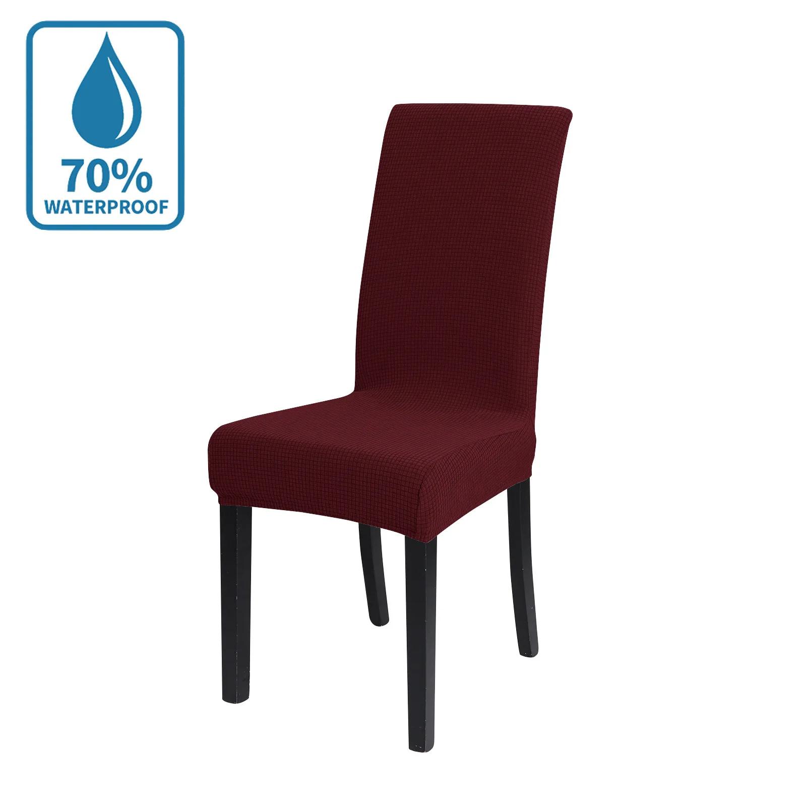 

Waterproof Chair Cover Dining Room White Chair Case Anti Cat Scratch Soft Stretch Chair Protecter 1pc