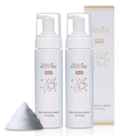 200ml x 2 bottles Esprina RG2 Concentrated Carbonated Micro Micellar Bubble Cleansing Facial Cleanser