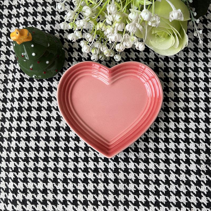 Ceramic Cat Bowl Extra Heart-Shaped Wide Anti Vomiting Stress Free Design12Cm Durable Ceramic Pet Bowl For Small Cats Dogs