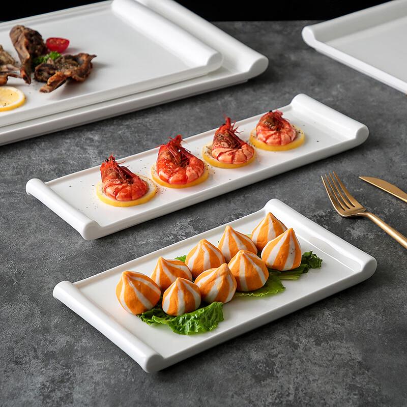 Weiße Keramik-Sushi- & Dessertplatte im japanischen Stil