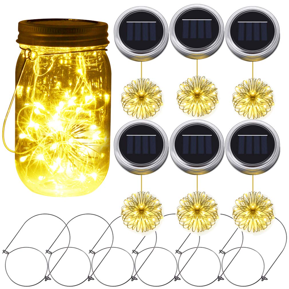 PChero Illumination Glass Solar Mason Solar 3 Meter LED Solar Batteries Included of Jar Sold Separately Light, Light, Jar, Charging, Bulb, Decoration,