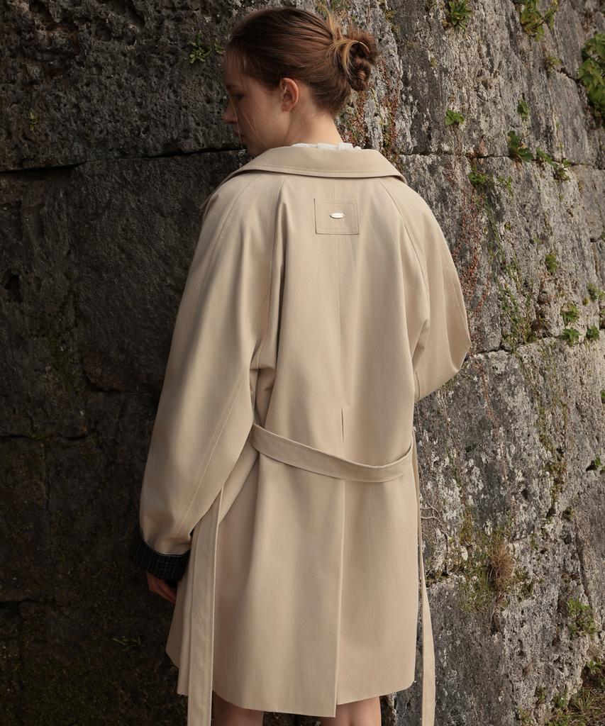 DEHEVE Point Half Trench Coat [Beige]
