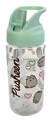 Pusheen Kätzchen Trinkflasche mit Strohhalm und Griff 500 ml Minze