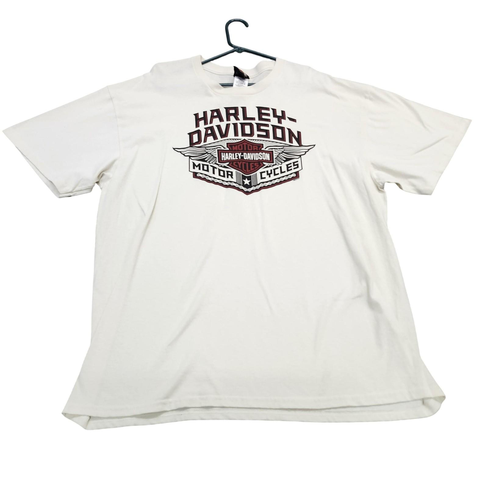 Harley-Davidson Shirt Mens 2XL White Logo Graphic Tee Motorcycle Biker Top Unisex T-Shirt L