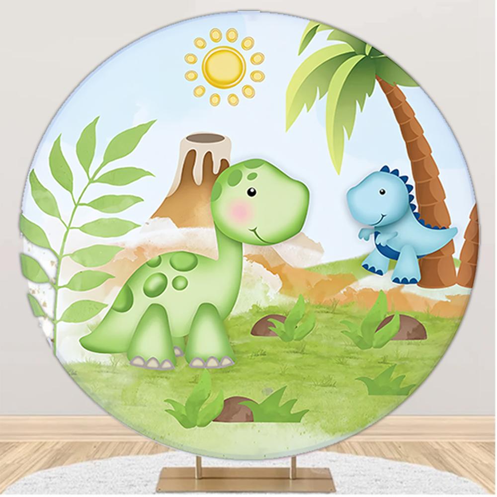 

Dinosaur Backdrops Birthday Party Decoration Round Background Cloth Party Supplies Festival Decoration Kids Baptism Supplies 100cm