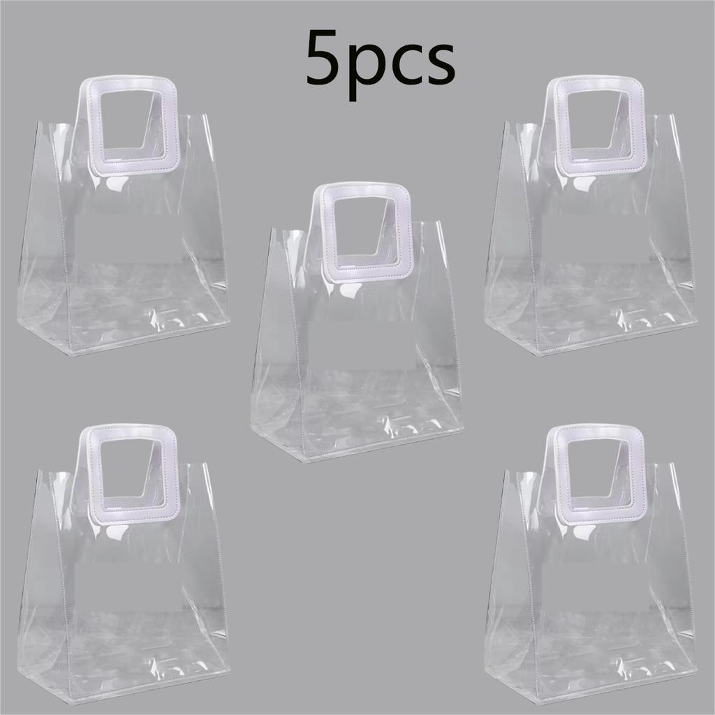 1/5pcs-Plastic Transparent Handbag Women Fashion Shopping Bags Party Bags Retail Bags Wedding Candy Pakcaging Box