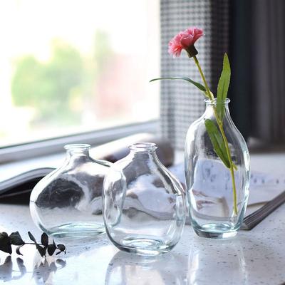 Mode Retro Blumenvase Glas Farbverlauf Hydroponische Vase Mini Unregelmäßig Heimdekorationszubehör