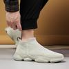 Modische gestrickte Herren-Laufschuhe zum Hineinschlüpfen, lässige Sneaker, leicht, atmungsaktiv, für Outdoor-Sport, Gehen, Joggen