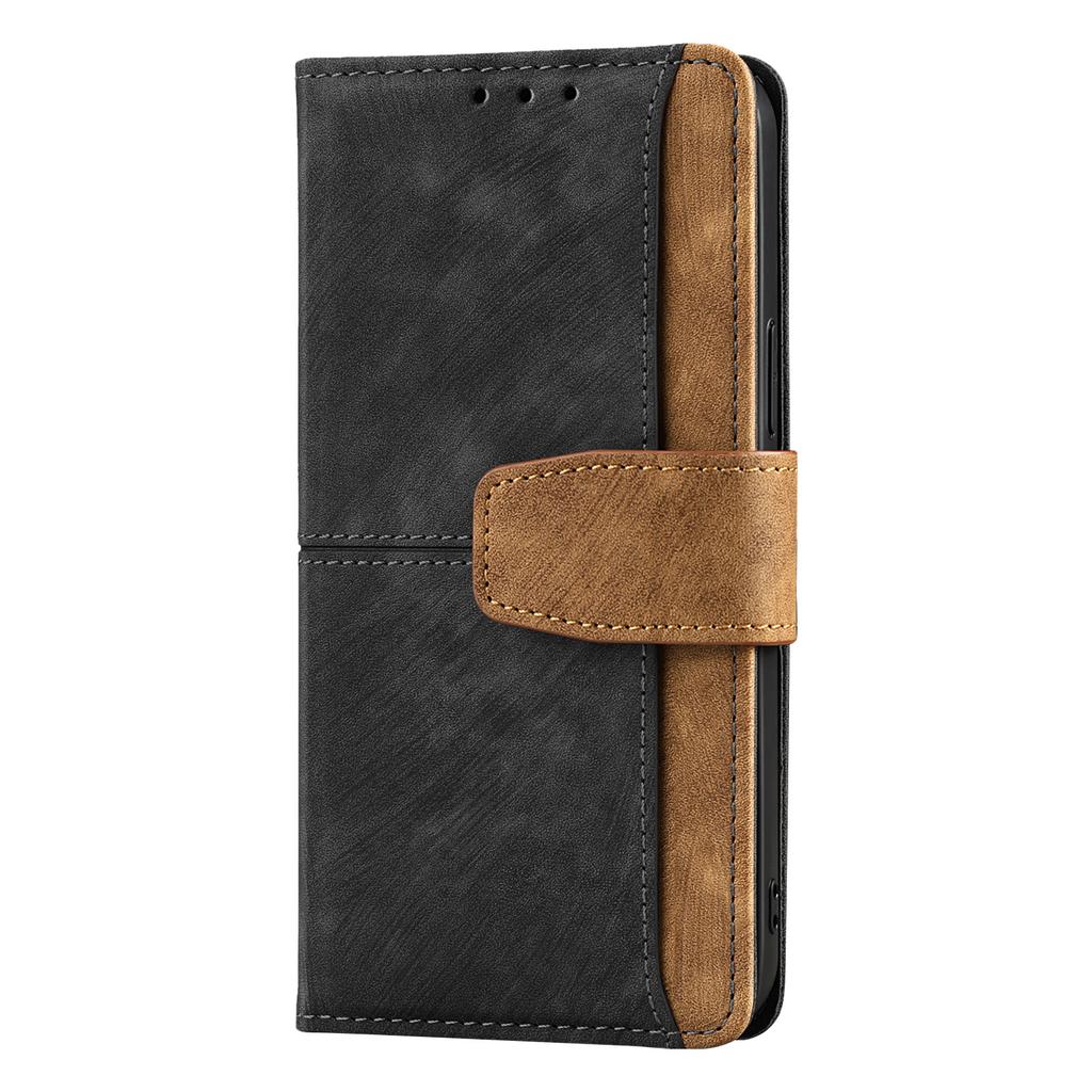 For Iphone Phone Leather Case for Iphone 16 15 14 Buckle Flip Bracket Contrast Color Phone Case