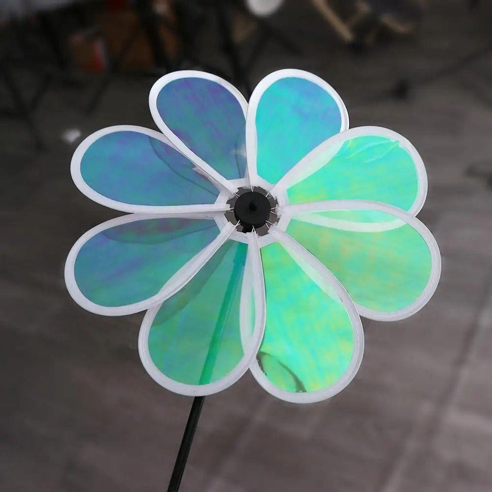 1Pcs Grounding Mounted Eight-leaf Windmill Bird Repelling Wind Spinner  For Outdoor