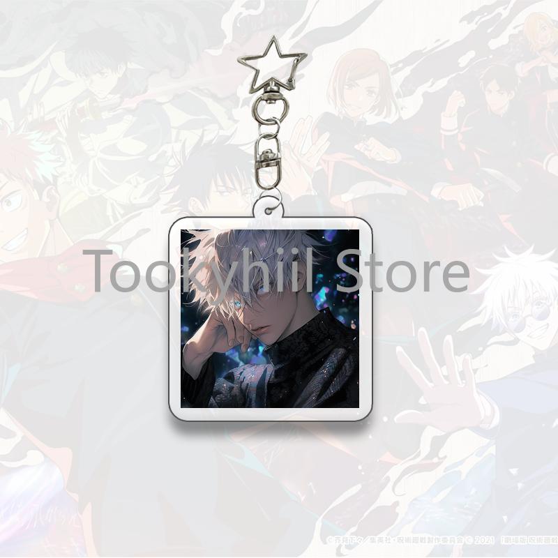 Gojo Satoru Square Keychain Boyfriend Exquisite Backpack Anime Figure Decorate Pendant Cartoon Itadori Yuji Collect Accessories