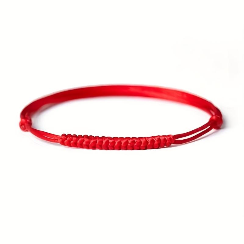 Красный плетеный браслет с регулируемым узлом, доступен в красном или черном цвете, стильный и универсальный унисекс аксессуар