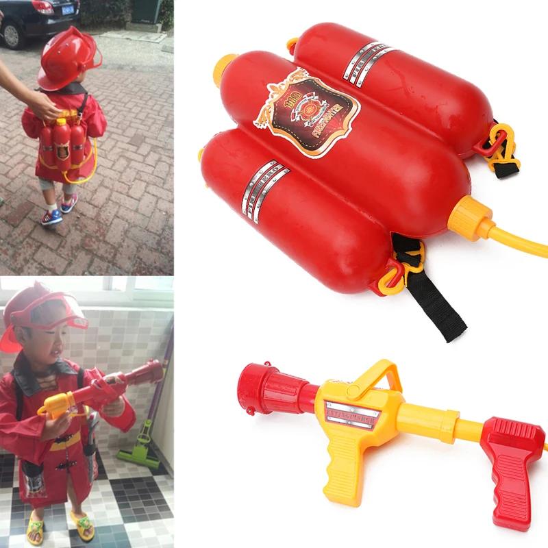 Fireman Backpack Nozzle Water Gun Kids Toys Beach Outdoor Swimning Role Playing Fireman Pistol Toys Extinguisher Soaker Gun