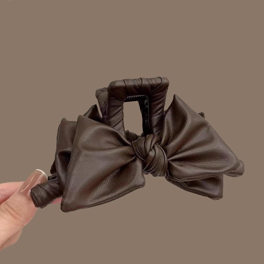 Highend Leather Butterfly Hair Clip With Shark Clamp For Womens Elegant Hairstyling