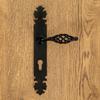 LAGOS door handle with plate for 72mm insert, BLACK