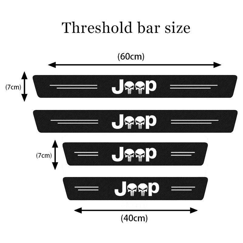 Car Trunk Door Threshold Stickers for Jeep Logo Commander Wrangler Grand Cherokee Compass Renegade JK Patriot Decoration
