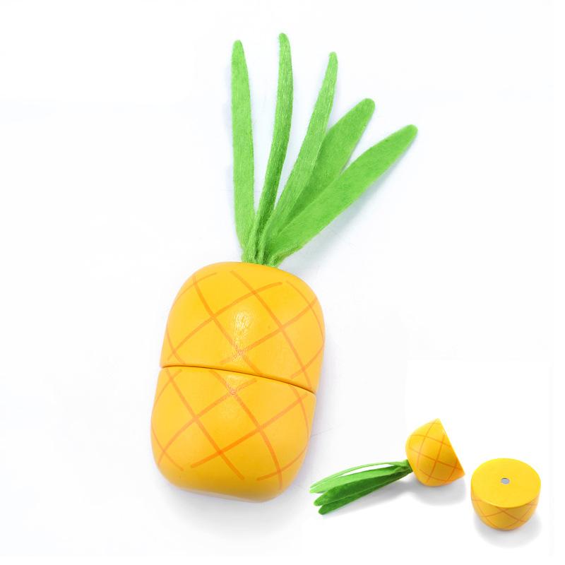 1PCS Wooden Toy Magnetic Cutting Fruit Vegetables Food Pretend Play Simulation Kitchen Role Play Educational Toys For Children
