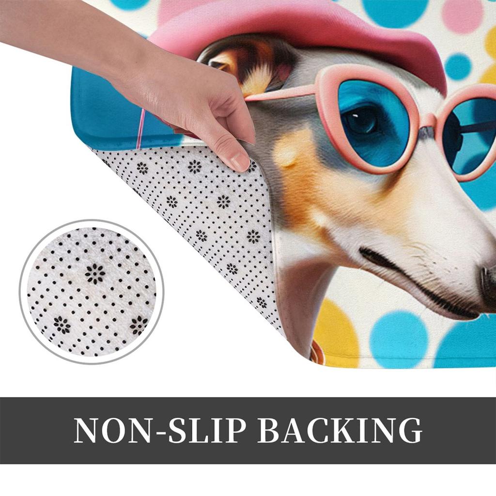 Winter Hound Greyhound Whippet Sighthound Dog Anti-slip Doormat Floor Mat Carpet Rug for Kitchen Entrance Bedroom Footpad Mats