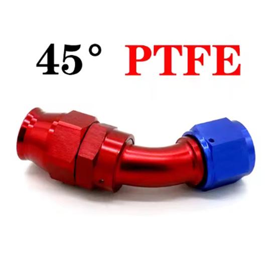 AN4 AN6 AN8 AN10 AN12 Straight 0 45 90 180 Degree Reusable Car Hose End Fittings Adapter For Swivel PTFE Oil Fuel Line Blue Red Fuel System Fittings7