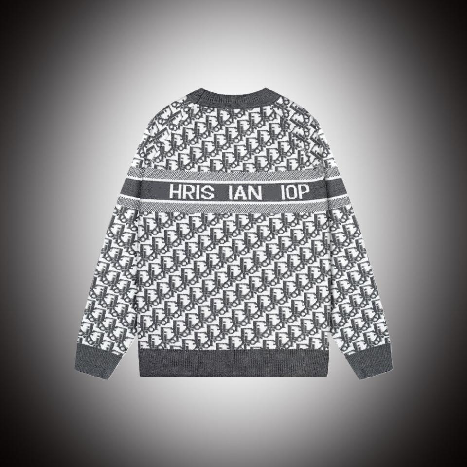 D Brand Unisex Jacquard Wollstrickpullover - Rundhalsausschnitt, Lockerer Schnitt für Herbst/Winter