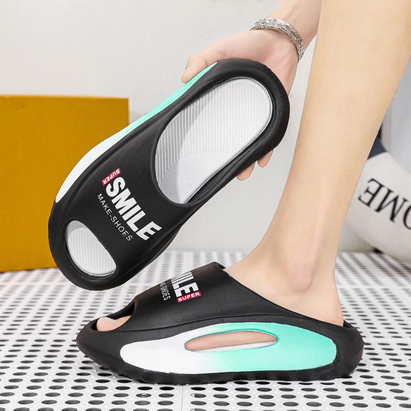 

тапочки для Женские сандалии Массажные для ног Толстая подошва Унисекс Мягкие ЭВА Нескользящие Домашние мужские тапочки летняя мужская пляжная обувь 36-37 чёрный