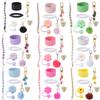 7pcs/set Flower Pattern Water Bottle Chain Pendant Set Multiple Color Cup Decoration Set  Girl