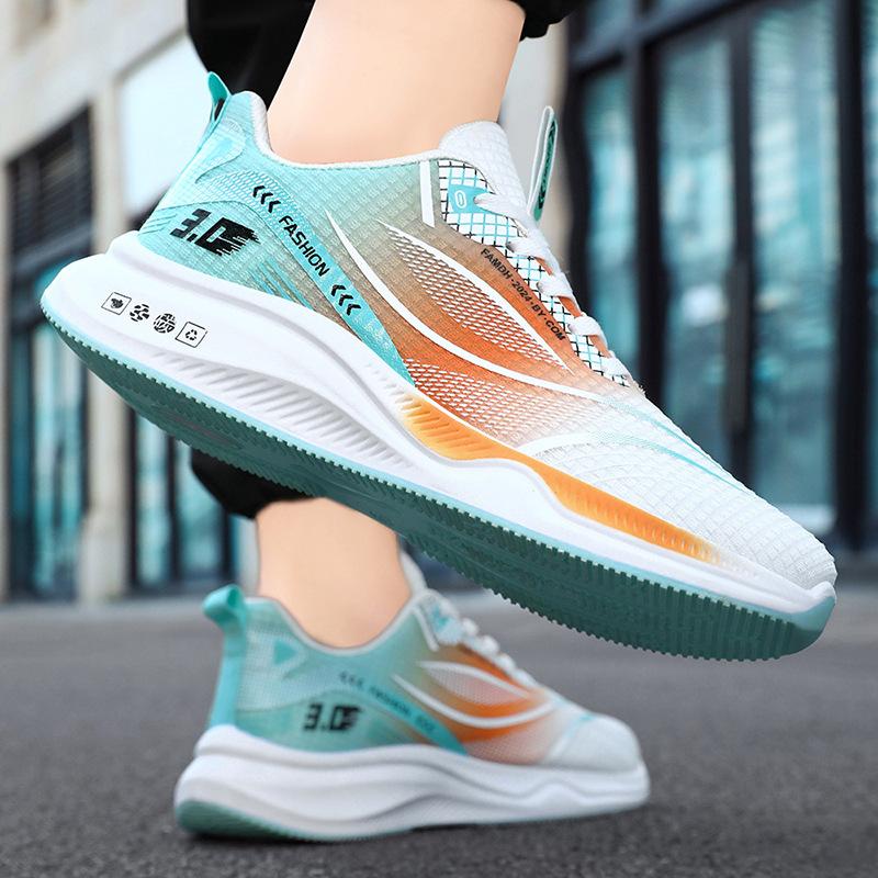 Size 39-44 Spring Autumn Men Knit Mesh Running Sneakers Breathable Comfortable Outdoor Blue Sport Shoes Lightweight Casual Shoes