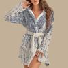 Women's Long-sleeved Fall And Winter Warm Bathrobe Home Clothing Christmas Plush Pajamas Robe