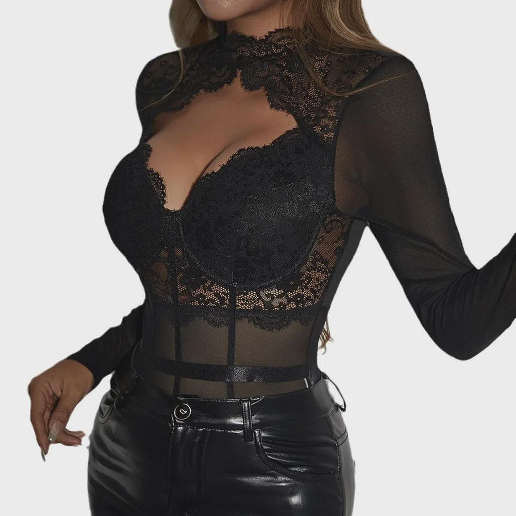 Tuta Sexy in Pizzo e Rete Stile Europeo e Americano A1264