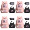 3Pcs/set 26 English Letter Kpop Demon Hunters Printed Backpack with Lunch Bag Pengcil Case for Teenager Girl Boy Large Capacity Bookbag Travel Bag