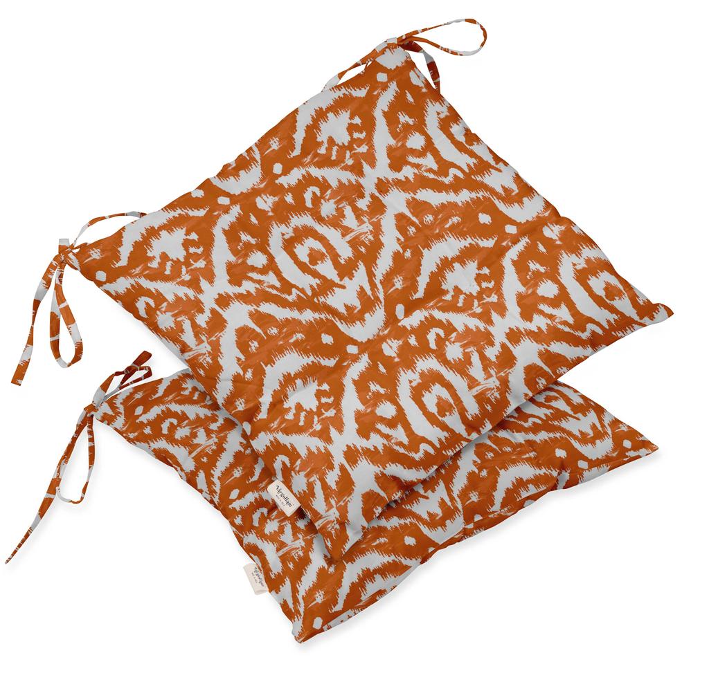 Vargottam Indoor Outdoor Tufted Printed Square Seat Patio Cushion Set Of 2 Water Resistant Patio Furniture Seat Cushion 19-inches, Brown |